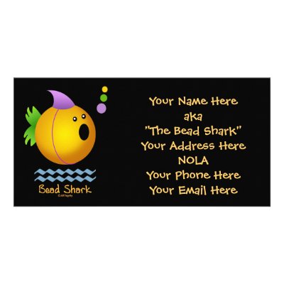 Bead Shark - Gold Customized Photo Card by ARTegrity