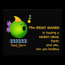 Bead Shark - Green invitations