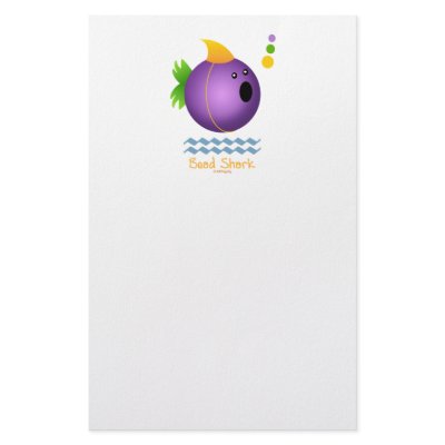 Bead Shark - Purple Stationery Paper by ARTegrity
