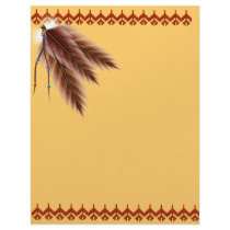 Beaded Brown Feathers Letterhead