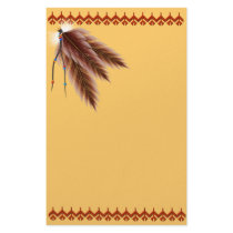 Beaded Brown Feathers Stationery