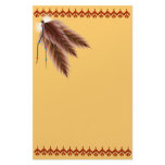Beaded Brown Feathers Stationery