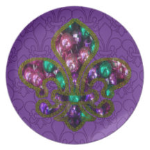Beaded Fleur de Lis plate