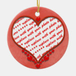 Beaded Heart Photo Frame Christmas Tree Ornament