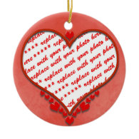 Beaded Heart Photo Frame Christmas Tree Ornament