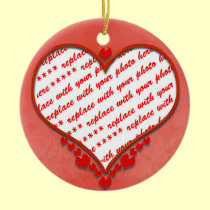 Beaded Heart Photo Frame ornaments