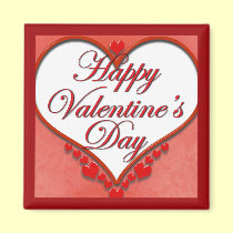 Beaded Heart Valentine magnets