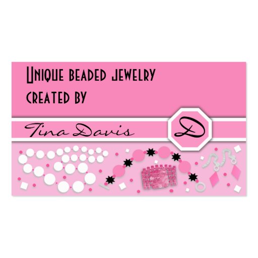 Beaded Jewelry Business Card (front side)
