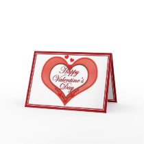 Beaded Red Heart Valentine Greeting Card
