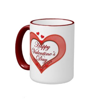 Beaded Red Heart Valentine mug