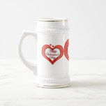 Beaded Red Heart Valentine Mugs
