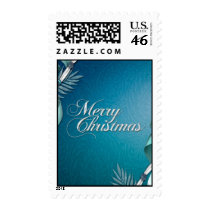 Beaded Ribbon Merry Christmas Postage stamps