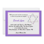 Beaded Star Purple Bat Mitzvah Invitation