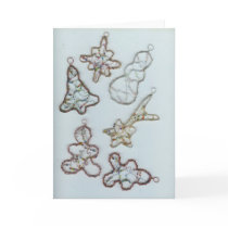 Beaded Wire Christmas Ornaments Greeting Cards