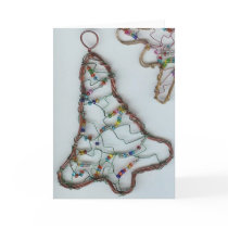 Beaded Wire Christmas Tree Cards