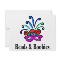 Beads And Boobies Mardi Gras Custom Invitation