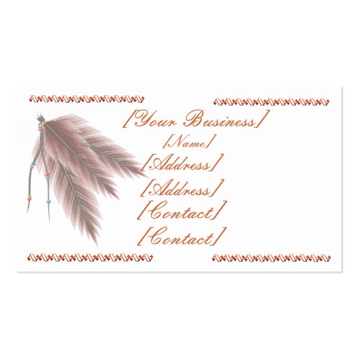 Beads N Feathers Business Card (front side)
