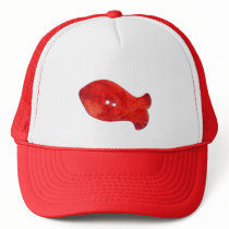 Beads Red Fish Hat by floatinglemons Beads Red Fish Hat