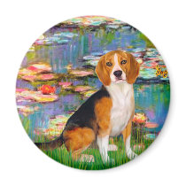 Beagle 7 - Lilies 2 Refrigerator Magnet