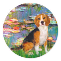 Beagle 7 - Lilies 2 Round Sticker