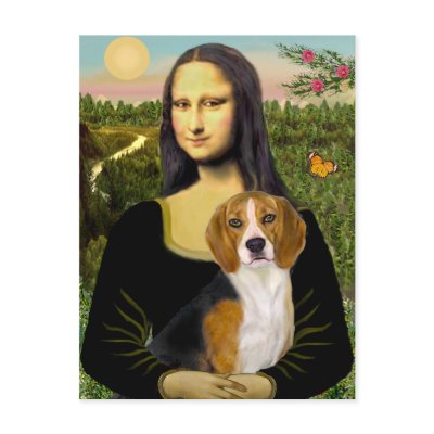 Beagle 7 - Mona Lisa Postcards by masterpiecedogs