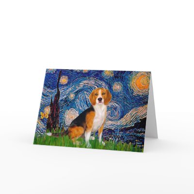Beagle 7 - Starry Night Card by masterpiecedogs