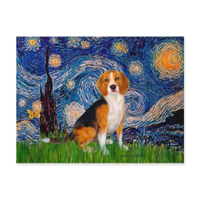 Beagle 7 - Starry Night post card