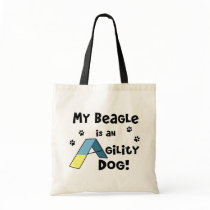 Beagle Agility Dog Tote Bag by MenagerieMayhem Beagle Agility Dog Tote Bag