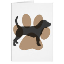 Beagle and Pawprint Card