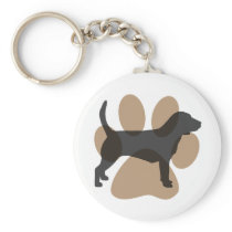 Beagle and Pawprint Keychains