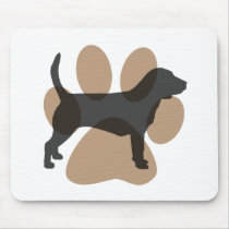 Beagle and Pawprint Mouse Pad