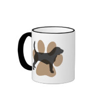 Beagle and Pawprint Coffee Mugs