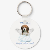 Beagle Angel Keychain
