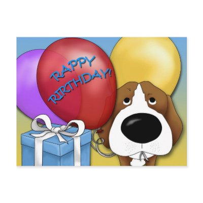 Beagle Birthday Postcard by NothinButtDogs