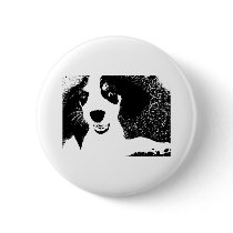 Beagle Black & White buttons