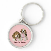 Beagle Breast Cancer Keychain