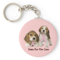 Beagle Breast Cancer Keychain