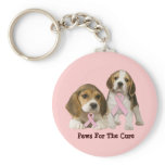 Beagle Breast Cancer Keychain