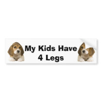 Beagle Bumper Sticker My Kids Have 4 Legs bumper stickers