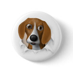 Beagle Busting Out Button