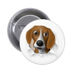 Beagle Busting Out Button