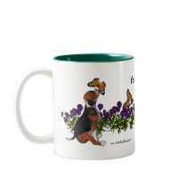 Beagle Butterflies Pansies Cute Dog Mug