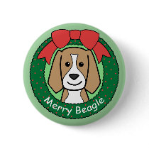 Beagle Christmas buttons