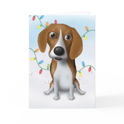 Beagle Christmas Card by cartoondogs