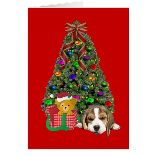 beagle christmas card tree zazzle beagle christmas card tree zazzle