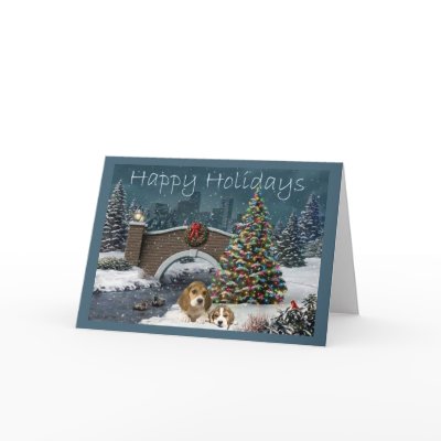 Beagle Christmas Evening Greeting Card by normagolden