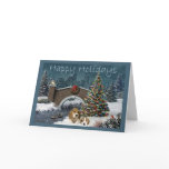 Beagle Christmas Evening Greeting Card