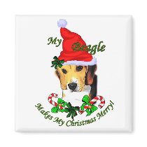 Beagle Christmas Gifts magnets by DogsByDezign Beagle Christmas Gifts magnets