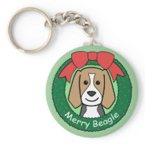 Beagle Christmas Keychain