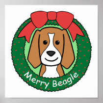 Beagle Christmas Poster